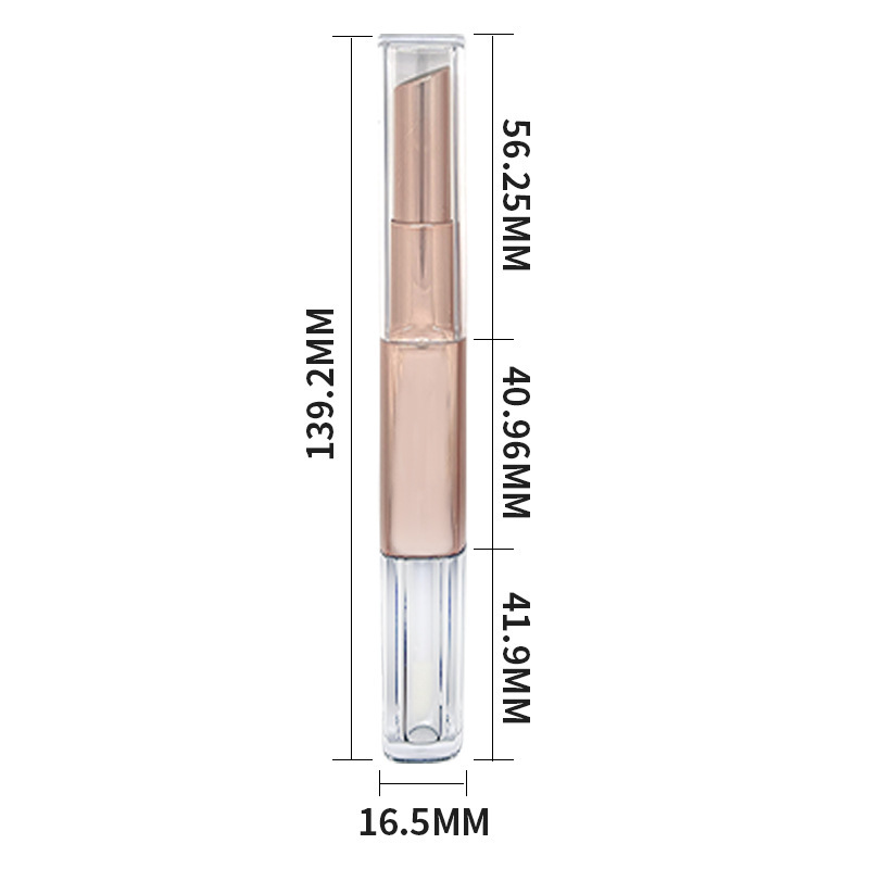 玫瑰金双头螺旋口红管唇彩管二合一口红唇釉空管唇膏彩妆