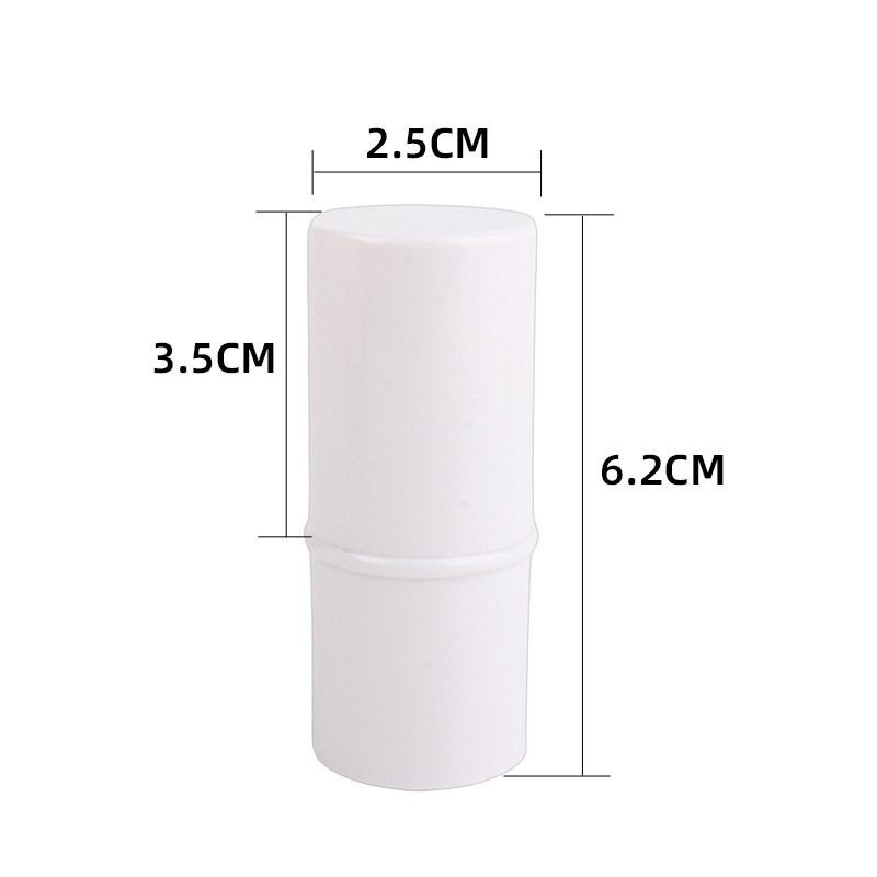 圆形白色口红短管壳子 固体润唇膏可diy分装塑料口红空管